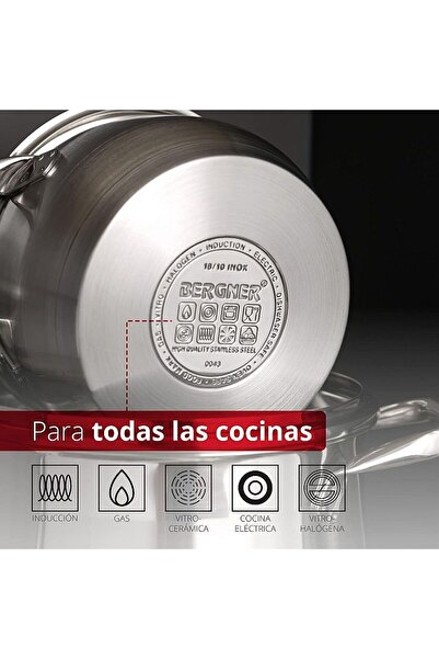 Bergner Cookware Set Of 4 Pots With Lids Stainless Steel Induction Oven Gourmet