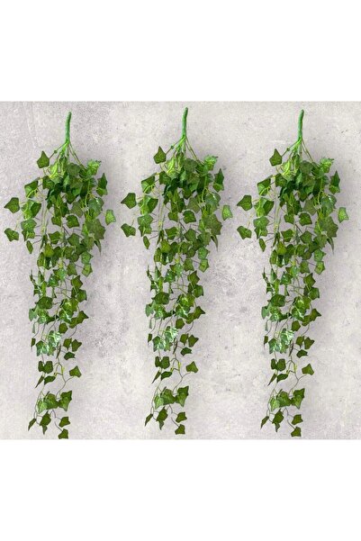 Genel Markalar TEMALİFE 3 ADET 9 Dal Dekoratif Yeşil Yapraklı Yapay Salkım Sarmaşık