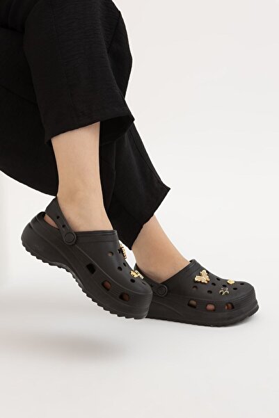 Moda Devrin Ежедневни водоустойчиви болнични и домашни чехли Sabo Doctor Nurse с черни аксесоари