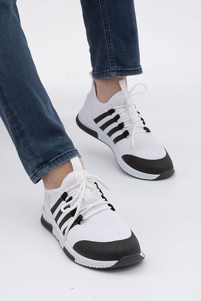 Lubrand White Black Knitwear Sports Shoes Walking and Running Shoes