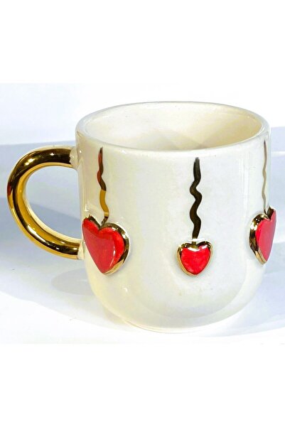 Monako Limited Edition كوب قلب سعة 200 مل - كوب هدايا مطرز بالذهب عيار 24 قير...