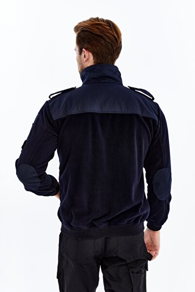 Uniprom Erkek Polar Ceket Tam Fermuarlı 7 Cepli Siyah S-Gard Model