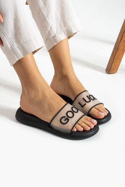 Moda Devrin Gz15002 Black Summer Women's Eva Lightweight Slippers Pool Sea Beach Bathroom Hammam Slippers