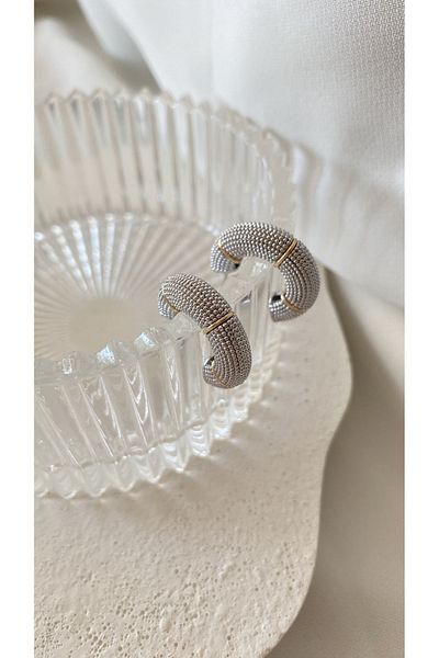Muse Sister Jewelled Striped Hoop Earrings