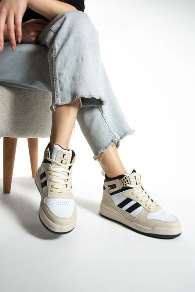 Lubrand Bej Bilekli Spor Ayakkabı Basket Ayakkabısı