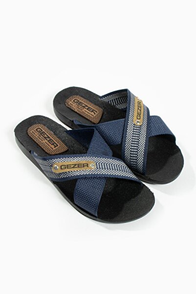Moda Devrin Gz10489-04 Navy Blue White Summer Cross Slippers