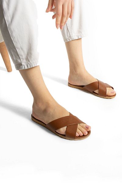 Moda Devrin Γυναικείες παντόφλες Taba Cross Παντόφλες εξωτερικού χώρου και σπιτιού