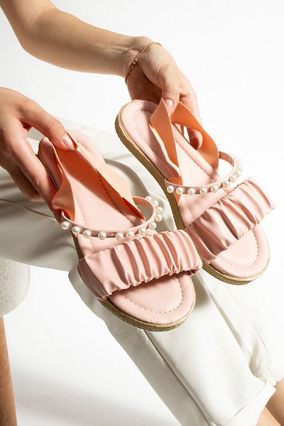Moda Devrin Powder Pearl Elastic Sandals