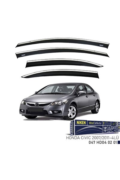 Niken Honda Civic Fd6 Niken Kromlu Cam Rüzgarlığı 4lü Set 2007 2012