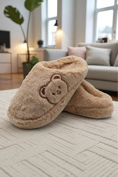 HFKY Women's Mink House Slippers, No Sound Thick Sole Slippers