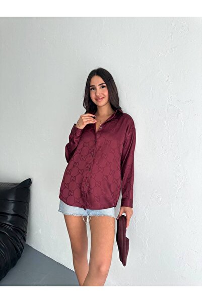 JESSE STORY Szatén saját mintás női ing