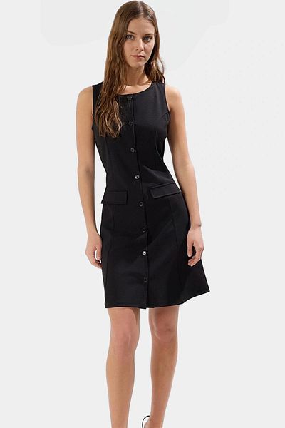PayBuy Knitted Mini Dress Button Skater Fit Casual Summer Perfect Fit High Quality Stylish Appearance