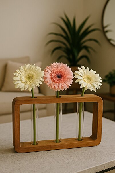 arykanda Hidroponik Ahşap Vazo 17 Cm X 34 Cm