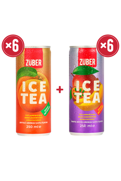 Züber Ice Tea Tropik & Şeftali 250ml X 12 Adet