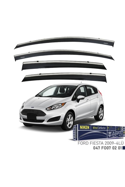Niken Ford Fiesta Niken Kromlu Cam Rüzgarlığı 4lü Set 2009 2018