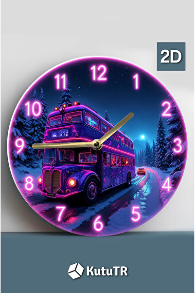 kutuTR Sessiz Yuvarlak Ahşap Duvar Saati, Kuvars Hareketli 2d Sdw026