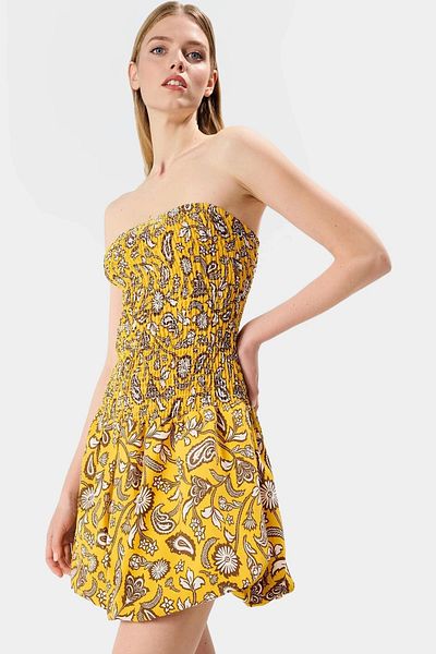 PayBuy Floral Pattern Mini Dress Cotton Woven Summer Comfortable Casual Quality Craftsmanship