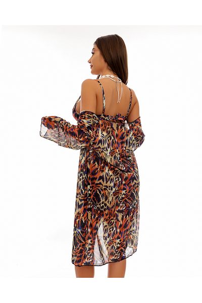 Plaja biz Women's three-piece swimsuit with classic briefs and Wild Side tunic