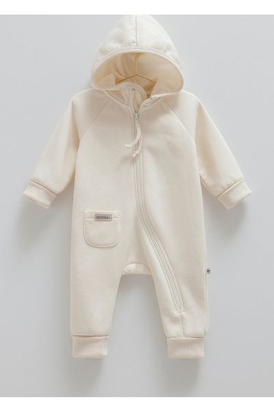 Caramell Barbosa Basic Girl Baby Jumpsuit 3 Thread Raised (1-3Ay/3-6Ay/6-9Ay/9-12Ay) Tk1897 New -Ecru