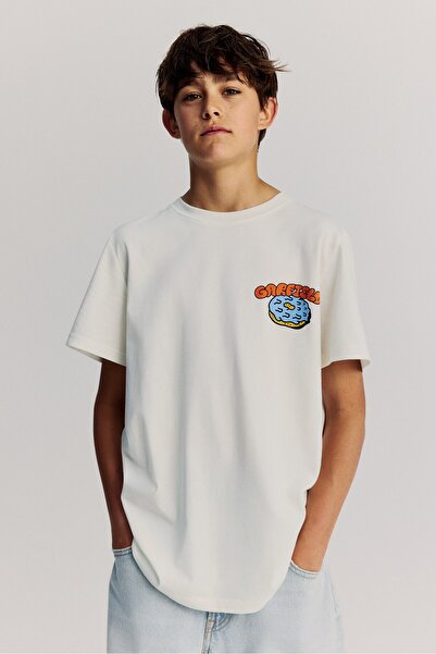 H&M Baskı Motifli ve Pamuklu Tişört