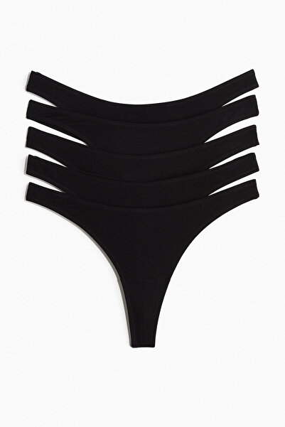 H&M 5'li Pamuklu Thong Külot