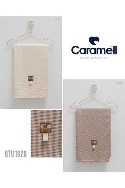 Caramell Barbosa Waffle Fabric Baby Blanket Btu1628 (95 X 95 cm) New Season 2025 Ecru