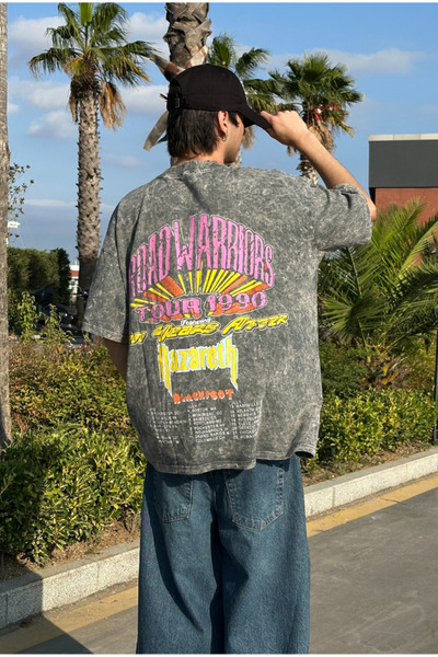 serline Road Warriors Acid Wash Oversize T-shirt