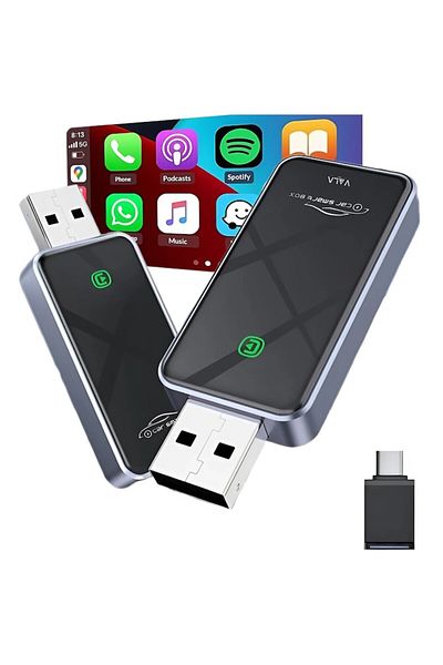 Vala Tech Adaptor Auto Carplay/android Auto ®️, Wireless, Plug&play,ios10 Android 11