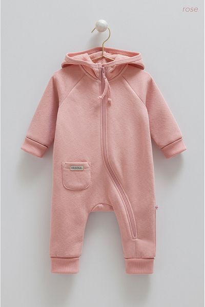Caramell Barbosa Basic Girl Baby Jumpsuit 3 Thread Raised (1-3Ay/3-6Ay/6-9Ay/9-12Ay) Tk1897 New Gülkurusu