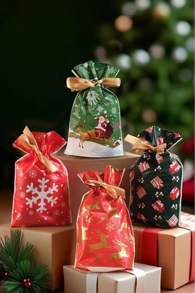 BeySüS Christmas Tree Christmas Gift Pouch 8 Pieces Large