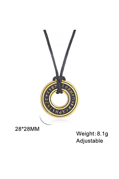 Choice Rope Gold Color Vintage Nordic Rune Necklaces for Men Stainless Steel ...