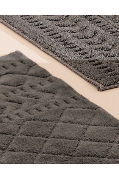 Madame Coco Panier 2-Piece Cotton Bath Mat - Anthracite - 60X100 cm