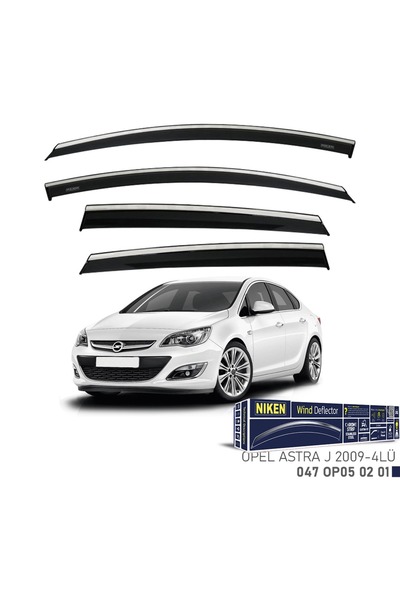 Niken Opel Astra J Sedan Kromlu Cam Rüzgarlığı 4lü Set 2009 Ve Üstü