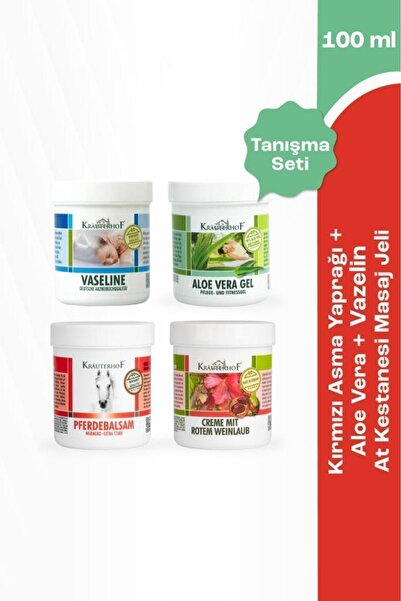 Krauterhof Tanışma Seti (AT KESTANESİ JELİ, ALOE VERA JEL, KIRMIZI ASMA YAPRAĞI KREMİ, VAZELİN)