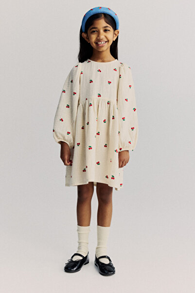 H&M Pamuklu Muslin Elbise