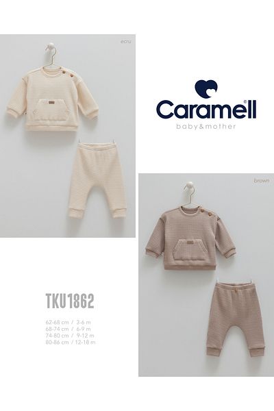 Caramell Barbosa Soft Teddy 2-Piece Set (1-3Ay/3-6Ay/6-9Ay/9-12Ay) Tku1862 New Season 2025 Ecru