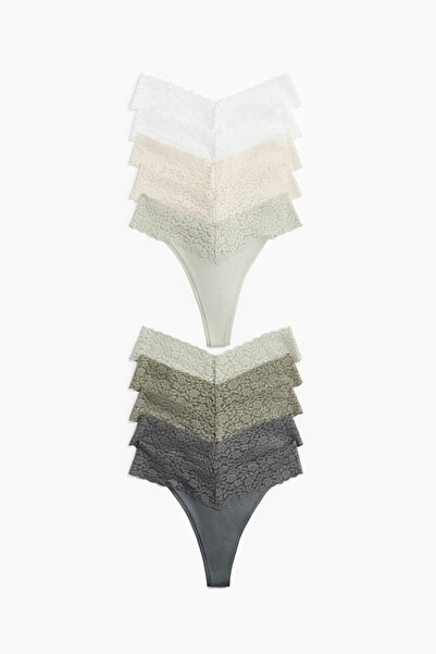 H&M 10'lu Dantel Thong Külot