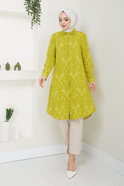Kirazgym Ebru Patterned Viscose Tunic