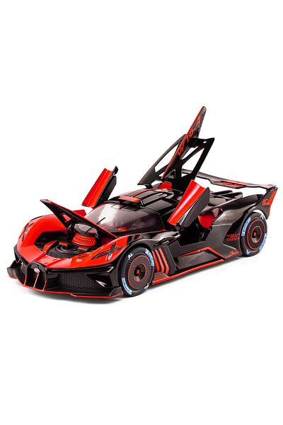 PLAYZO 1:24 Bugatti Bolide Die-Cast Alloy Model Car – Pullback Action with Sound & Light Metal Body