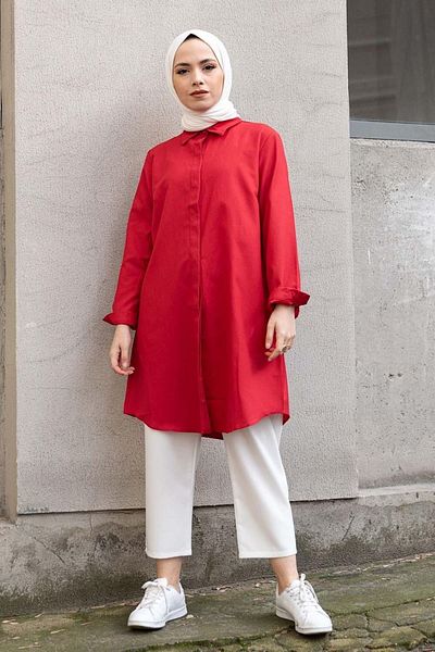 Kirazgym Boyfriend Shirt Classic Collar Oval Cut