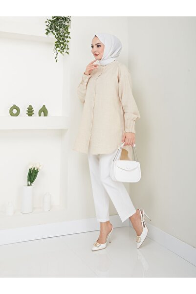 Kirazgym Λινό πουκάμισο Ayrobin - Λεπτομερές με ραβδώσεις