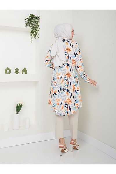 Kirazgym Leaf Patterned Viscose Tunic