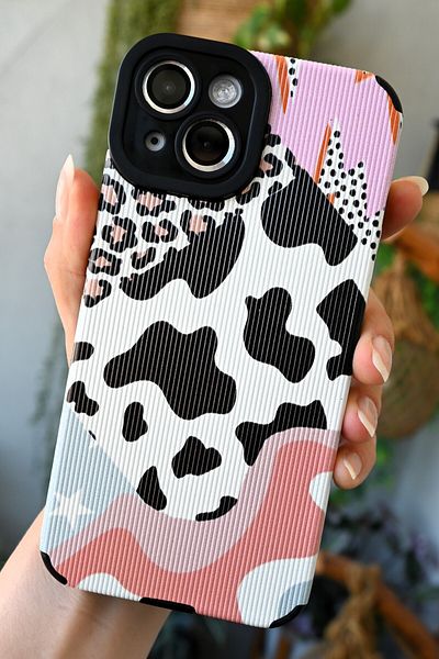 Go Aksesuar حافظة سيليكون مرنة بتصميم مطلي متوافق مع هاتف Iphone 13 -14