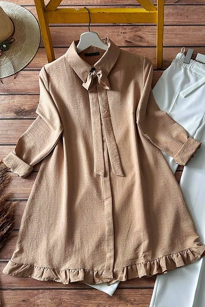 Kirazgym Ruffle and Ribbon Detailed Tunic