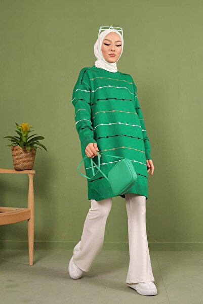 Maystore Colorful Dot Striped Women's Knitwear Tunic