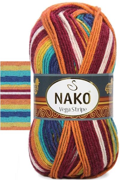 NAKO Vega Stripe Premium Ακρυλικό Πλεκτό Σχοινί 82409