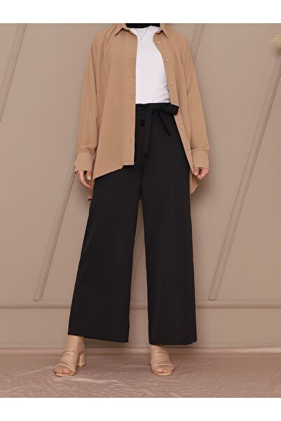 Kirazgym Černé krajkové kalhoty s dvojitým krepem – pohodlný střih a každodenní použití