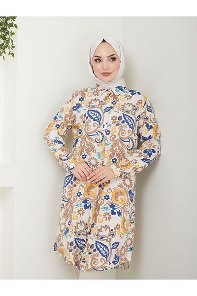 Kirazgym Floral Patterned Viscose Tunic