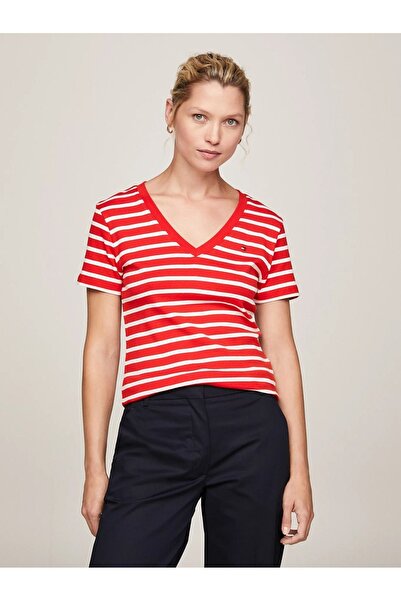 Tommy Hilfiger V Yaka Tişört
