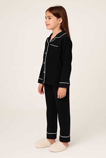 Tosyalı Burak Bebe Gömlek Yaka Düğmeli Unisex Çocuk Müslin Pijama Takımı